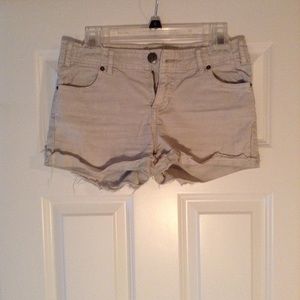 Free People Off-White Corduroy Shorts
